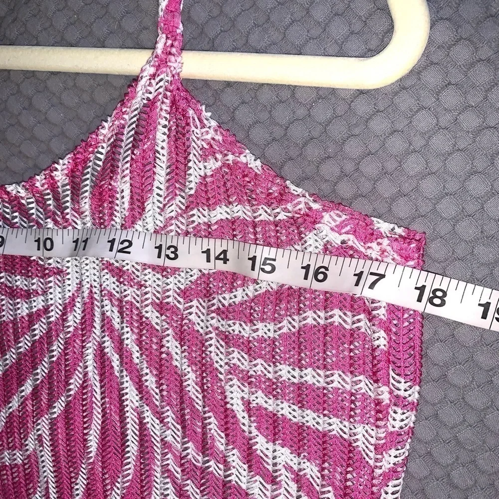 Swimsuit dress cover up dark pink and white Medium
